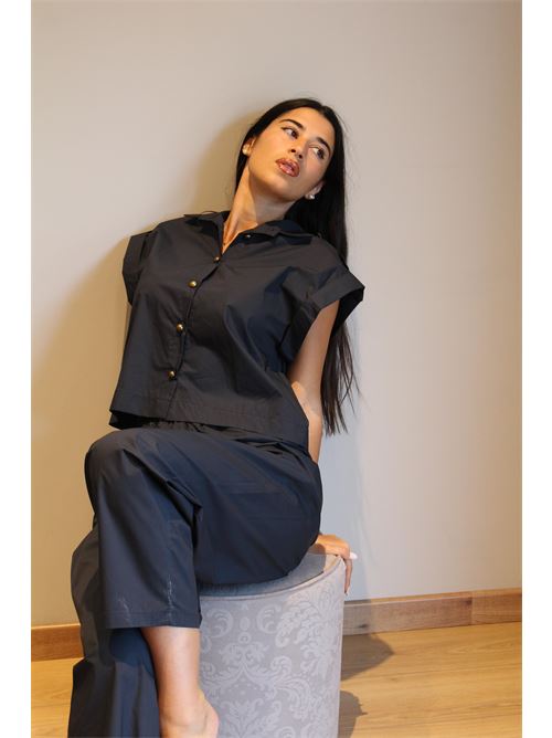 Blusa con bottoni oro DIECI MINUTI | 8753